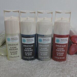 NEW Martha Stewart Jewelry Glaze Lot of 20 Ivory Black Titanium Red 1.1oz 32.5ml